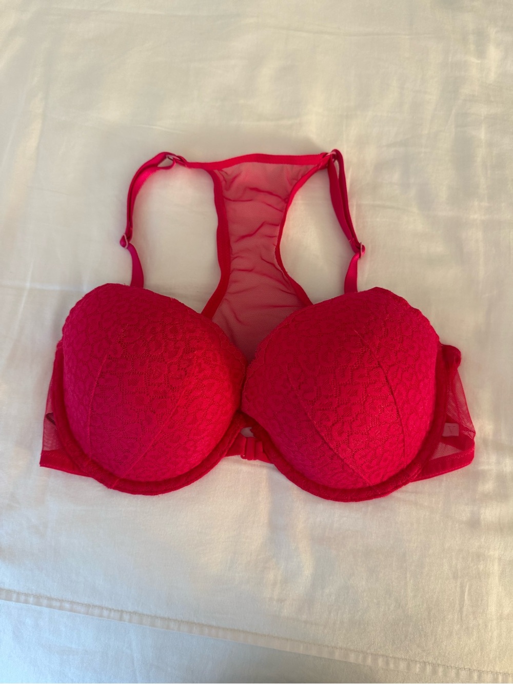 Racerback Front Clasp Bra, Hot Pink